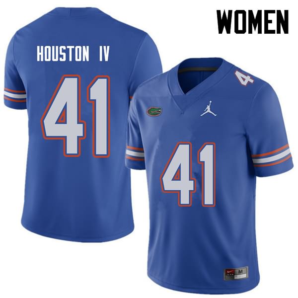 Women's NCAA Florida Gators James Houston IV #41 Stitched Authentic Jordan Brand Royal College Football Jersey GIT4865DO